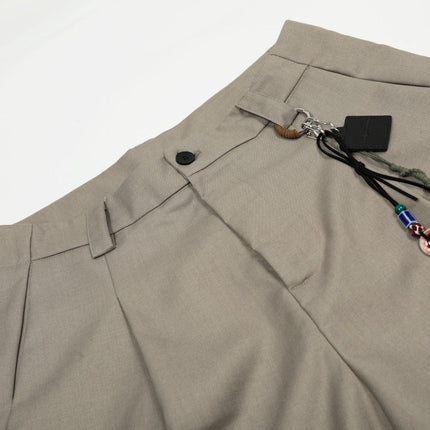 TALKLESSFASHION American Retro Drapy Pleated Suit Pants