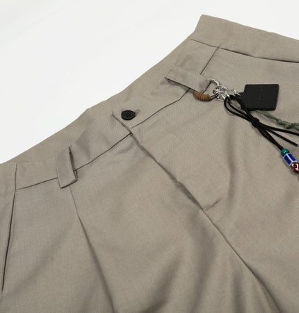 TALKLESSFASHION American Retro Drapy Pleated Suit Pants