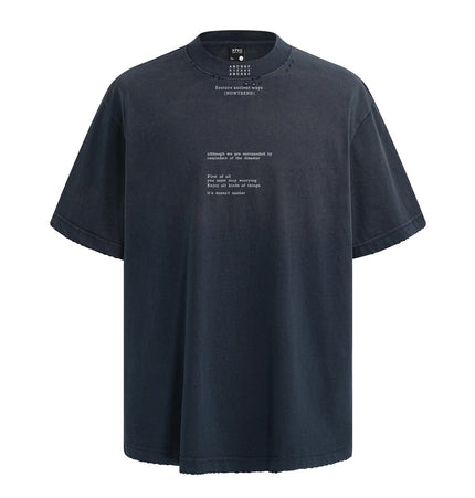 THETLSTUDIO American retro half-spray abrasion wash design sense short sleeve T-shirt for men and women street fashion brand hip-hop loose body shirt