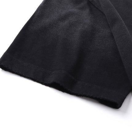 TALKLESSFASHION American retro half-spray abrasion wash design sense short sleeve T-shirt for men and women street fashion brand hip-hop loose body shirt
