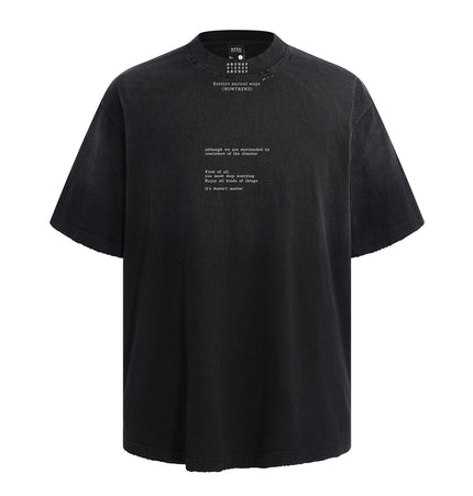 THETLSTUDIO American retro half-spray abrasion wash design sense short sleeve T-shirt for men and women street fashion brand hip-hop loose body shirt