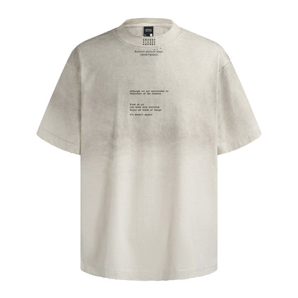 TALKLESSFASHION American retro half-spray abrasion wash design sense short sleeve T-shirt for men and women street fashion brand hip-hop loose body shirt