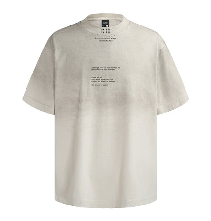 THETLSTUDIO American retro half-spray abrasion wash design sense short sleeve T-shirt for men and women street fashion brand hip-hop loose body shirt