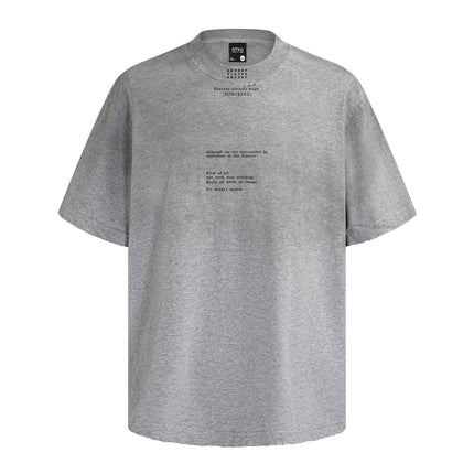 TALKLESSFASHION American retro half-spray abrasion wash design sense short sleeve T-shirt for men and women street fashion brand hip-hop loose body shirt