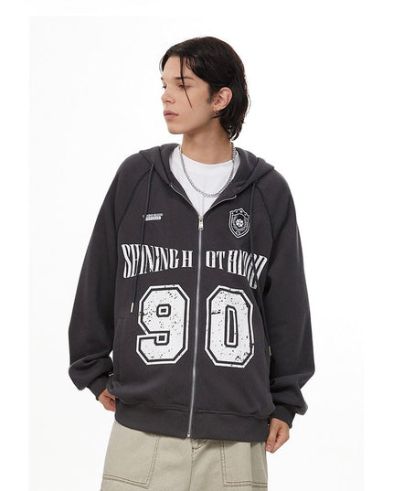 TALKLESSFASHION American retro letters bm hooded sweater