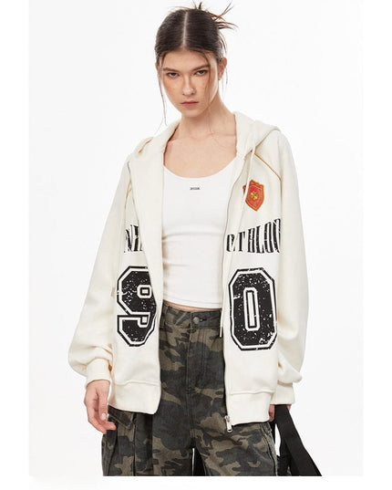 TALKLESSFASHION American retro letters bm hooded sweater