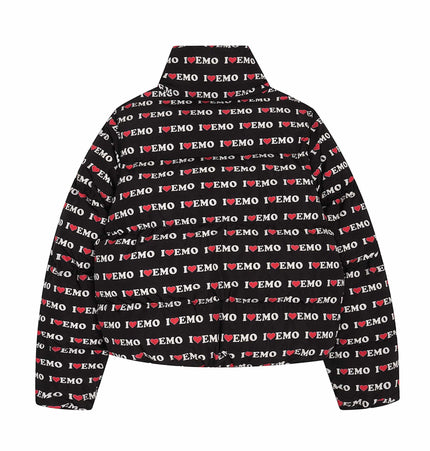 TALKLESSFASHION American Retro Love Letters Cropped Puffer