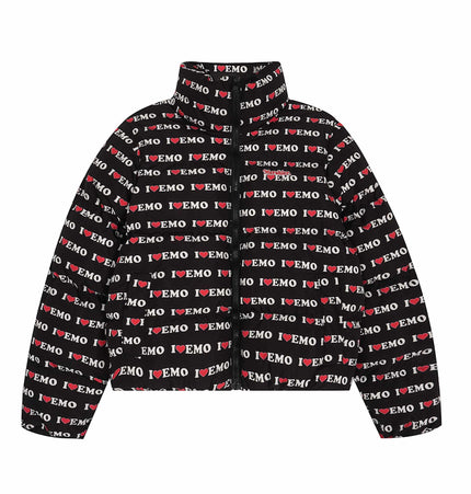 TALKLESSFASHION American Retro Love Letters Cropped Puffer