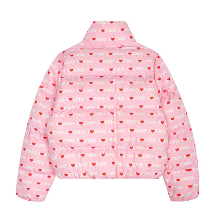 TALKLESSFASHION American Retro Love Letters Cropped Puffer