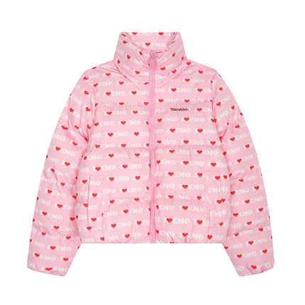TALKLESSFASHION American Retro Love Letters Cropped Puffer