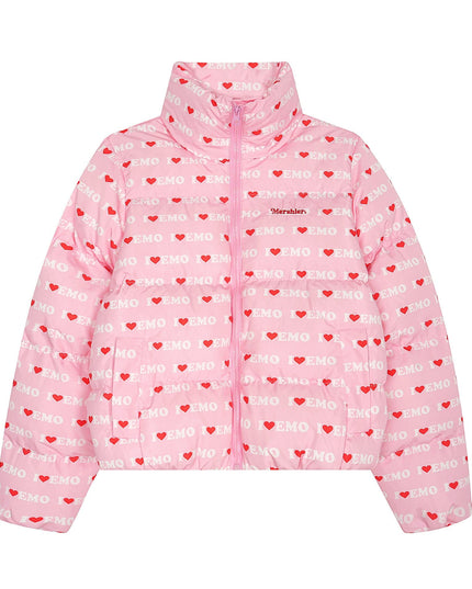 TALKLESSFASHION American Retro Love Letters Cropped Puffer