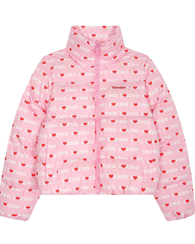 TALKLESSFASHION American Retro Love Letters Cropped Puffer