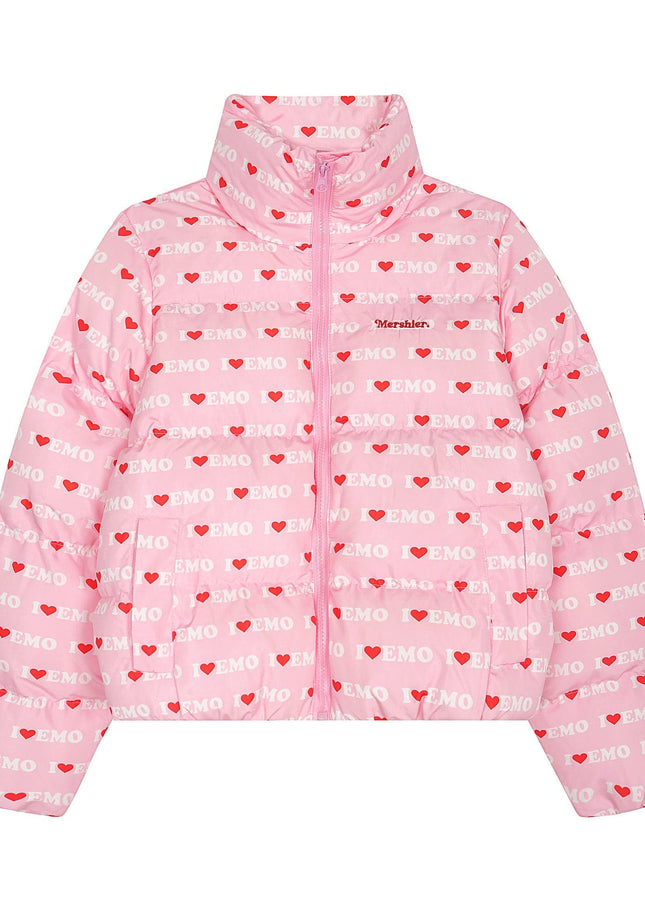 TALKLESSFASHION American Retro Love Letters Cropped Puffer