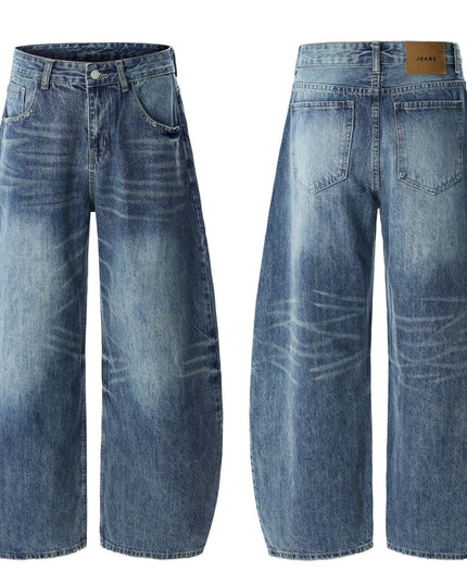 TALKLESSFASHION American retro silhouette scimitar jeans--2122