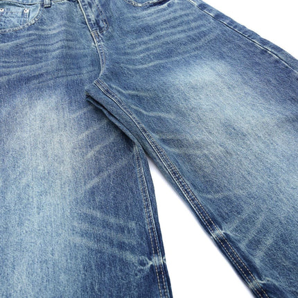 TALKLESSFASHION American retro silhouette scimitar jeans--2122