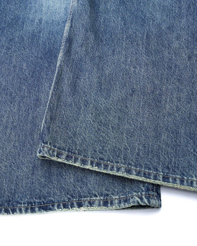 TALKLESSFASHION American retro silhouette scimitar jeans--2122