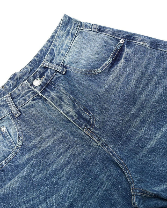TALKLESSFASHION American retro silhouette scimitar jeans--2122