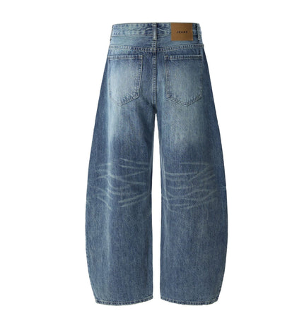 TALKLESSFASHION American retro silhouette scimitar jeans--2122