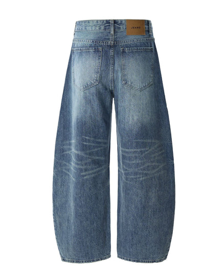 TALKLESSFASHION American retro silhouette scimitar jeans--2122