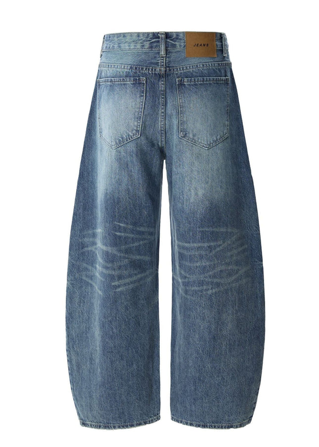 TALKLESSFASHION American retro silhouette scimitar jeans--2122