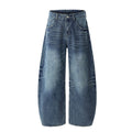 TALKLESSFASHION American retro silhouette scimitar jeans--2122