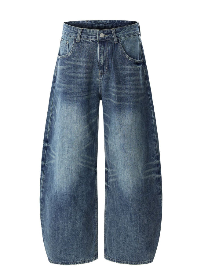 TALKLESSFASHION American retro silhouette scimitar jeans--2122