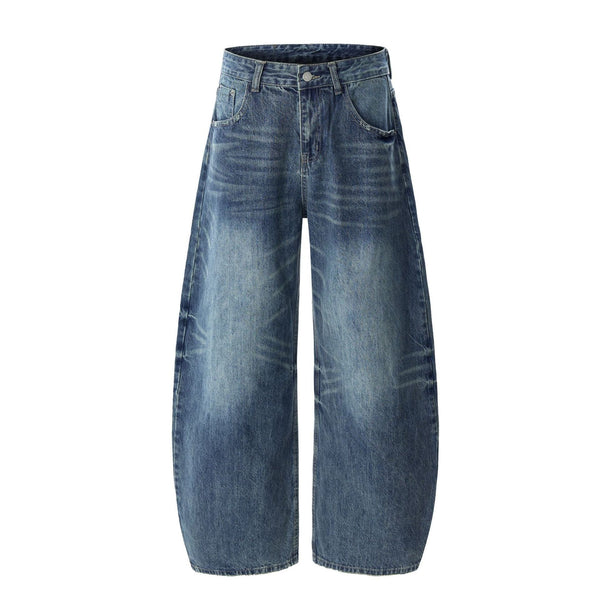 American retro silhouette scimitar jeans--2122