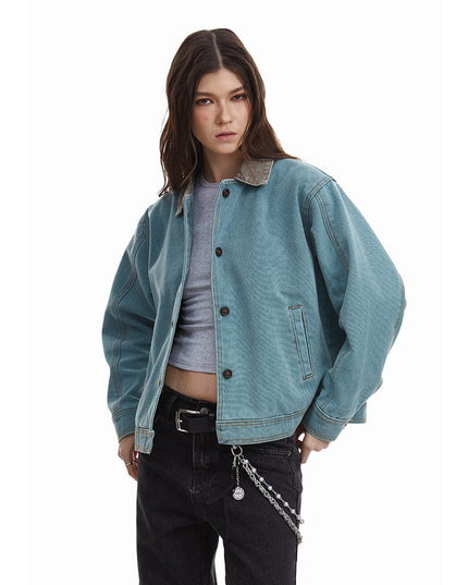 TALKLESSFASHION American retro simple loose Unisex jacket—-7085