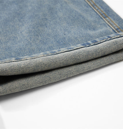 THETLSTUDIO American retro washed multi-pocket wide-leg jeans for men and women couples are versatile and slim high street casual straight-leg pants