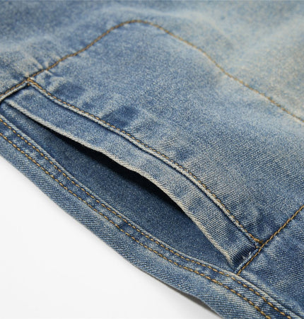 THETLSTUDIO American retro washed multi-pocket wide-leg jeans for men and women couples are versatile and slim high street casual straight-leg pants