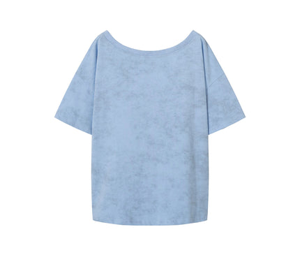 TALKLESSFASHION American Sweet Cool Butterfly Off-the-Shoulder Short Sleeve T-Shirt Women's 2025 Summer Lazy Style Hot Girl Loose Casual Slanted Shoulder Top