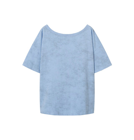 THETLSTUDIO American Sweet Cool Butterfly Off-the-Shoulder Short Sleeve T-Shirt Women's 2025 Summer Lazy Style Hot Girl Loose Casual Slanted Shoulder Top