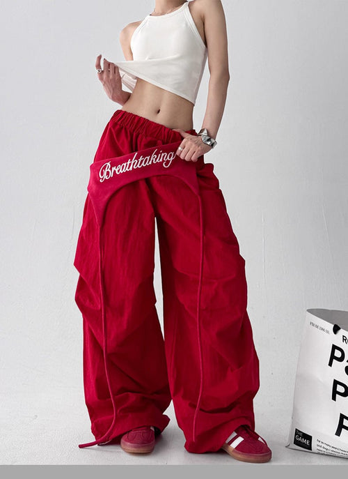 THETLSTUDIO American trend wide-leg pants, women's butt curtain layered strap-on design, hip-hop jazz retro casual loose scimitar pants trend