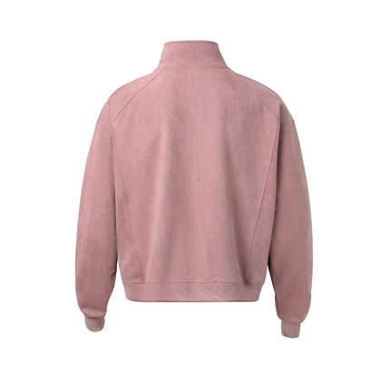 TALKLESSFASHION American trendy brand suede three-dimensional embroidery double-ended zipper jacket men's and women's autumn and winter trendy loose casual cropped jackets