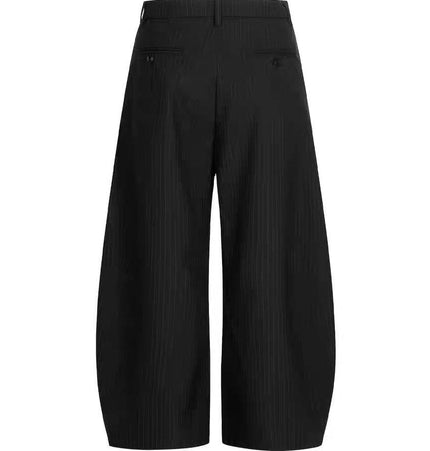 TALKLESSFASHION American vintage pleated design men's and women's spring and autumn vertical stripes wide leg loose straight casual trousers scimitar trousers