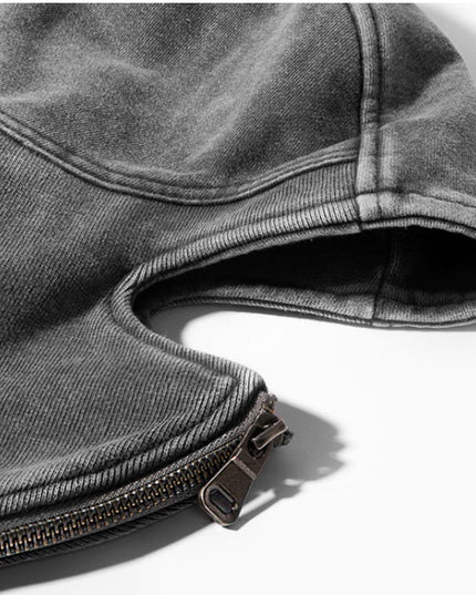 TALKLESSFASHION American Washed Y2K Street Zipper Sweater—-1773