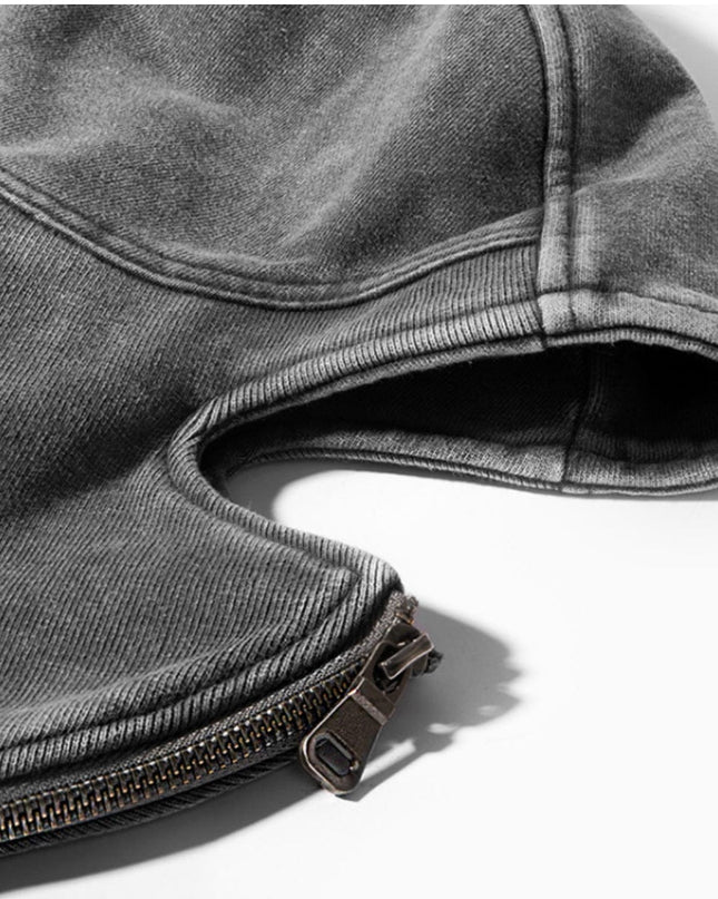 TALKLESSFASHION American Washed Y2K Street Zipper Sweater—-1773