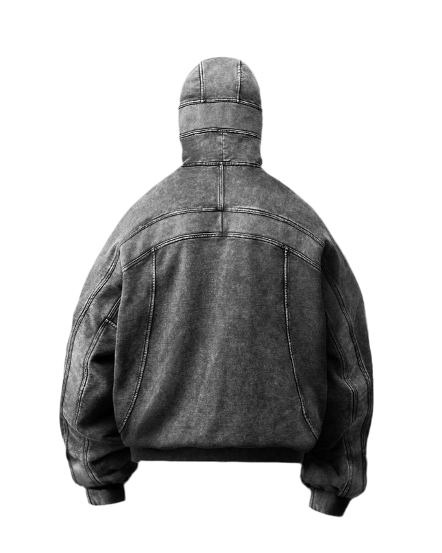 TALKLESSFASHION American Washed Y2K Street Zipper Sweater—-1773