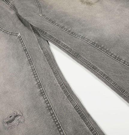 THETLSTUDIO American wasteland style distressed jeans men deconstruct niche design loose straight wide-leg cargo pants women