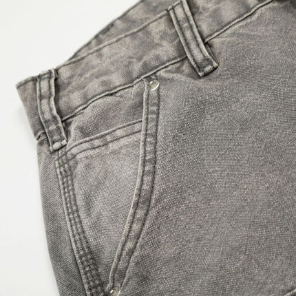 TALKLESSFASHION American wasteland style distressed jeans men deconstruct niche design loose straight wide-leg cargo pants women