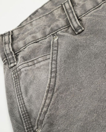 TALKLESSFASHION American wasteland style distressed jeans men deconstruct niche design loose straight wide-leg cargo pants women