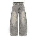 TALKLESSFASHION American wasteland style distressed jeans men deconstruct niche design loose straight wide-leg cargo pants women