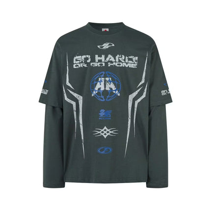 TALKLESSFASHION Attached Two-Piece Hybrid Tee