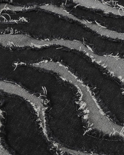 TALKLESSFASHION Autumn 2025 new heavy craft patch embroidered zebra pattern European and American trendy brand denim loose trousers