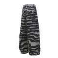 TALKLESSFASHION Autumn 2025 new heavy craft patch embroidered zebra pattern European and American trendy brand denim loose trousers
