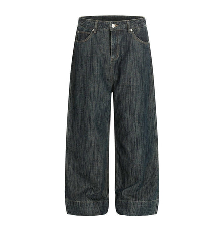 THETLSTUDIO Bamboo Texture Wide-Leg Jeans