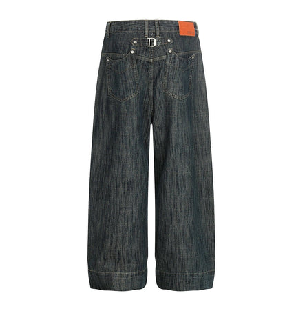 THETLSTUDIO Bamboo Texture Wide-Leg Jeans