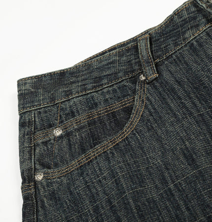 THETLSTUDIO Bamboo Texture Wide-Leg Jeans