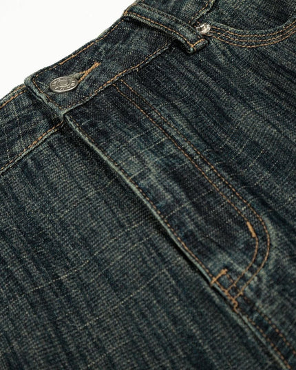 TALKLESSFASHION Bamboo Texture Wide-Leg Jeans