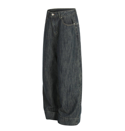 THETLSTUDIO Bamboo Texture Wide-Leg Jeans